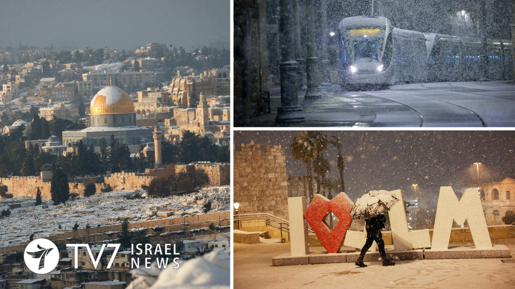 Winter snow falls in Jerusalem - TV7 Israel News